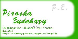 piroska budahazy business card